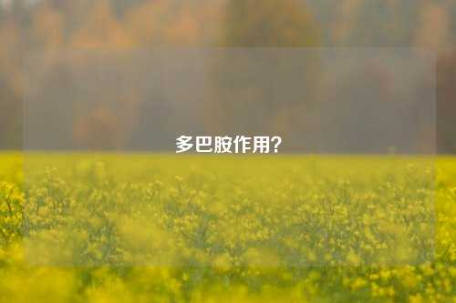 多巴胺作用？