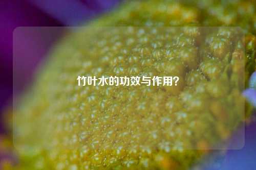 竹叶水的功效与作用？