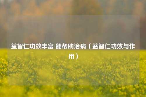 益智仁功效丰富 能帮助治病（益智仁功效与作用）