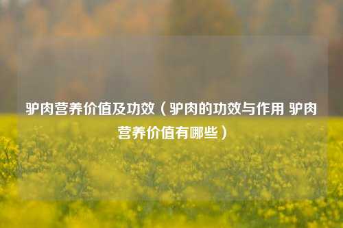 驴肉营养价值及功效（驴肉的功效与作用 驴肉营养价值有哪些）